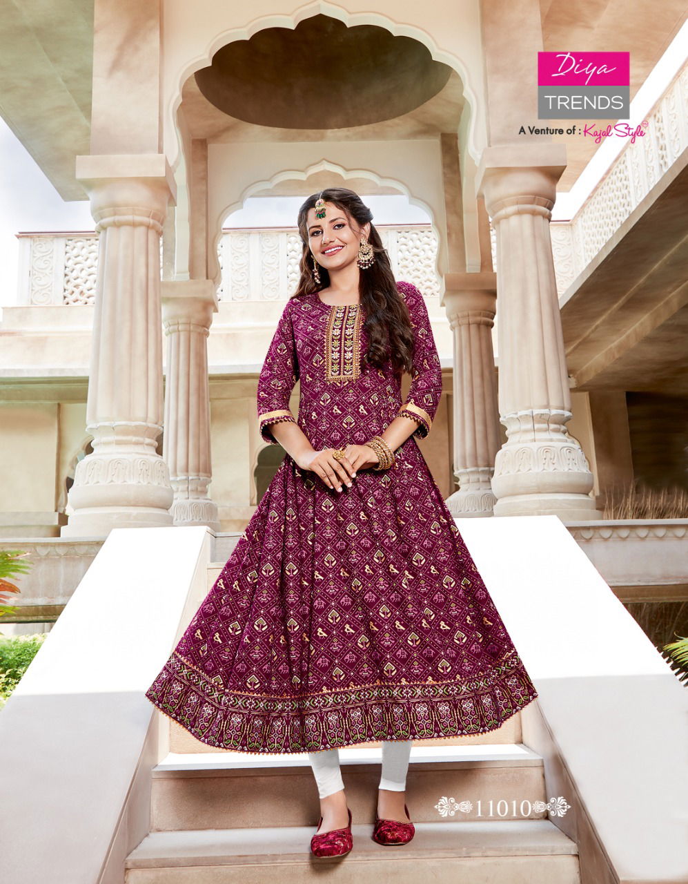 Ethnicity 11 Fancy Designer Festive Wear Rayon Fancy Embroidery Kurtis Collection